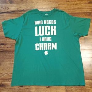 Mens Way to Celebrate green Luck short sleeve tshirt size XXL